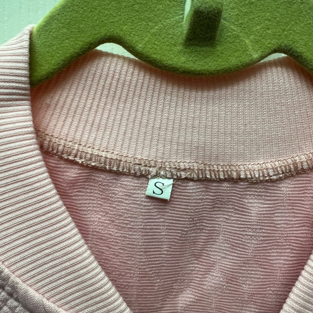 Soft Pink Ribbed Cardigan - Picture 3 of 4
